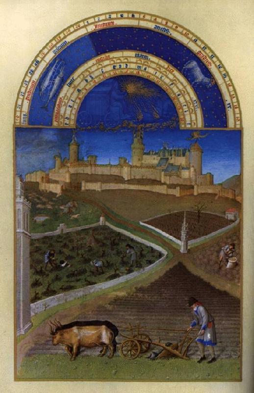 LIMBOURG brothers Les trs riches heures du Duc de Berry: Mars (March) wf Germany oil painting art